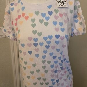 Chaser Colorful Heart Covered Tshirt NWT